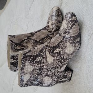 Snakeskin booties